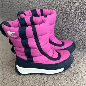 Sorel Kids' Fuchsia and Navy Snow Boots